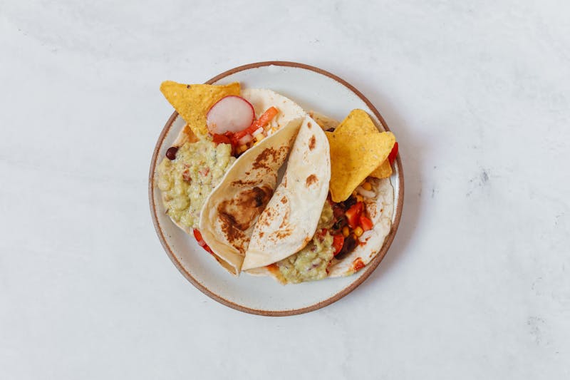 Soft shell tacos with fresh toppings